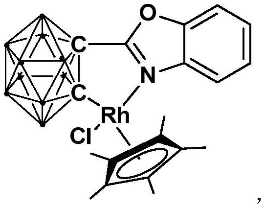Half-sandwich rhodium complex with ortho-position carborane benzoxazole structure as well as preparation method and application of half-sandwich rhodium complex