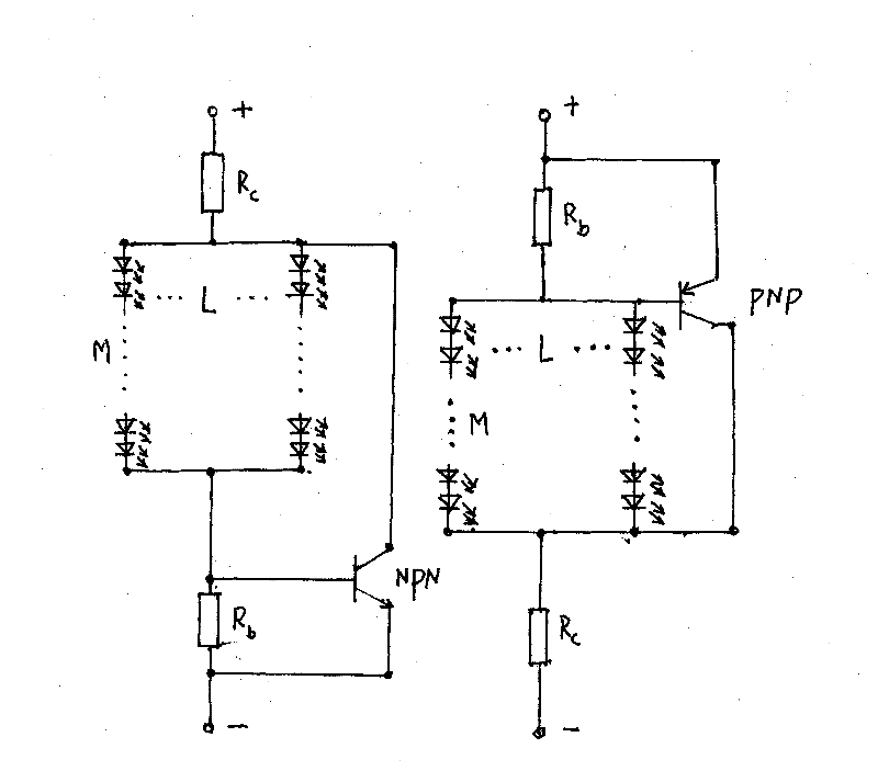 Novel LED (light emitting diode) illuminating component with constant-current, constant-voltage and protection functions