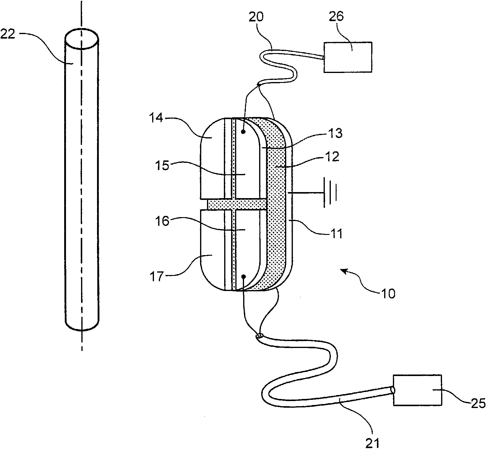Capacitance apparatus and system for measuring high voltage element voltage and gas insulated transformer substation
