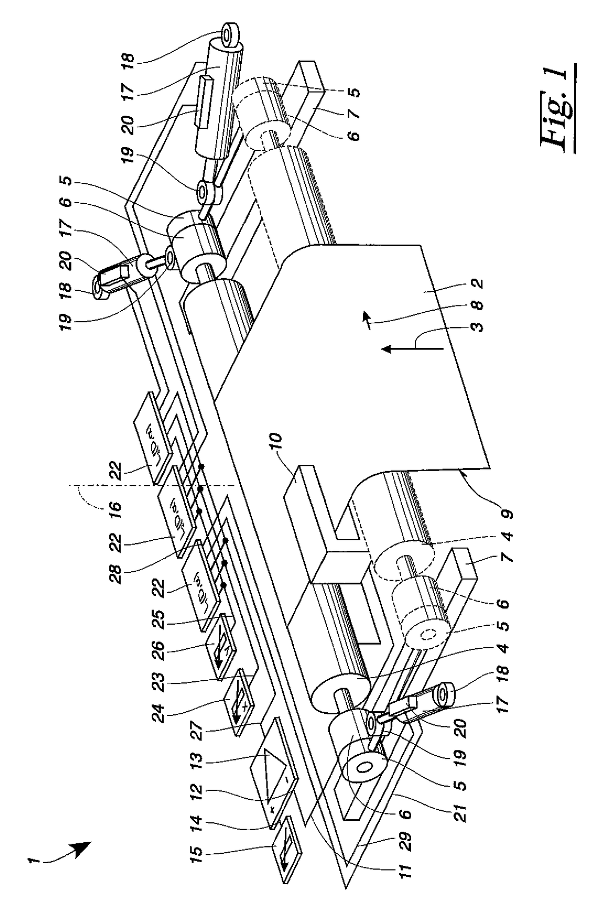 Apparatus for influencing a running material web