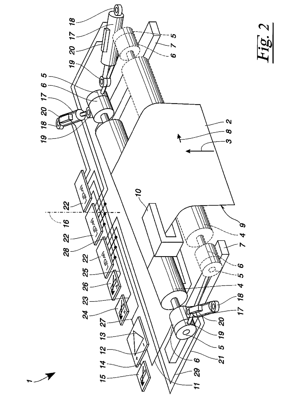 Apparatus for influencing a running material web