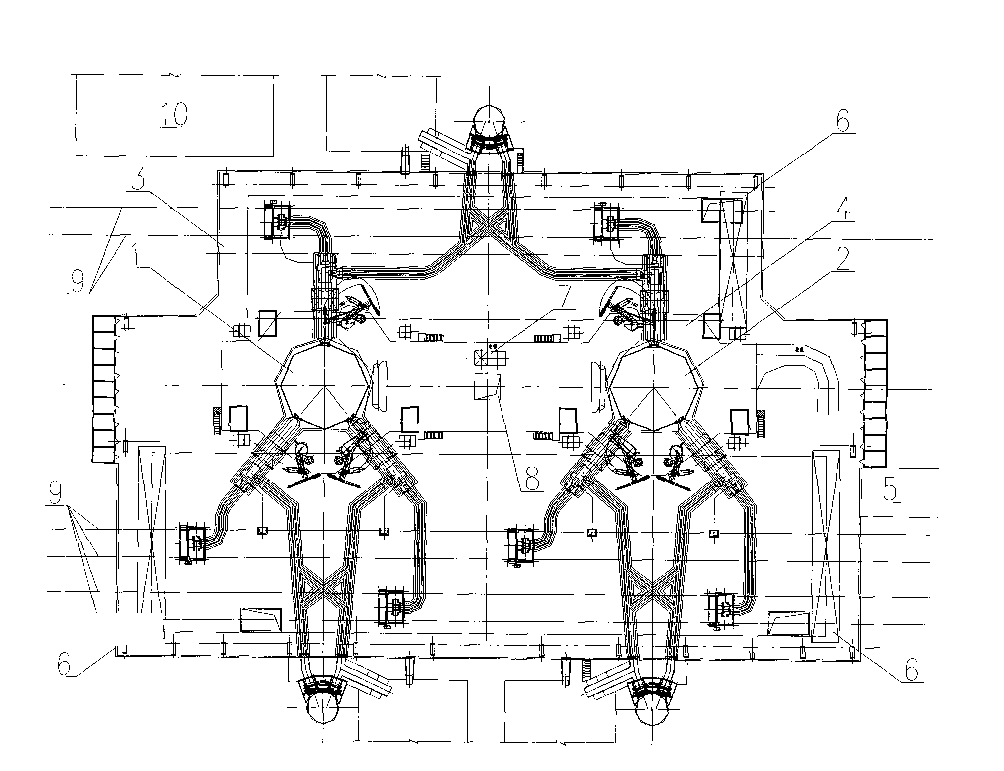 Processing arrangement of blast furnace cast house