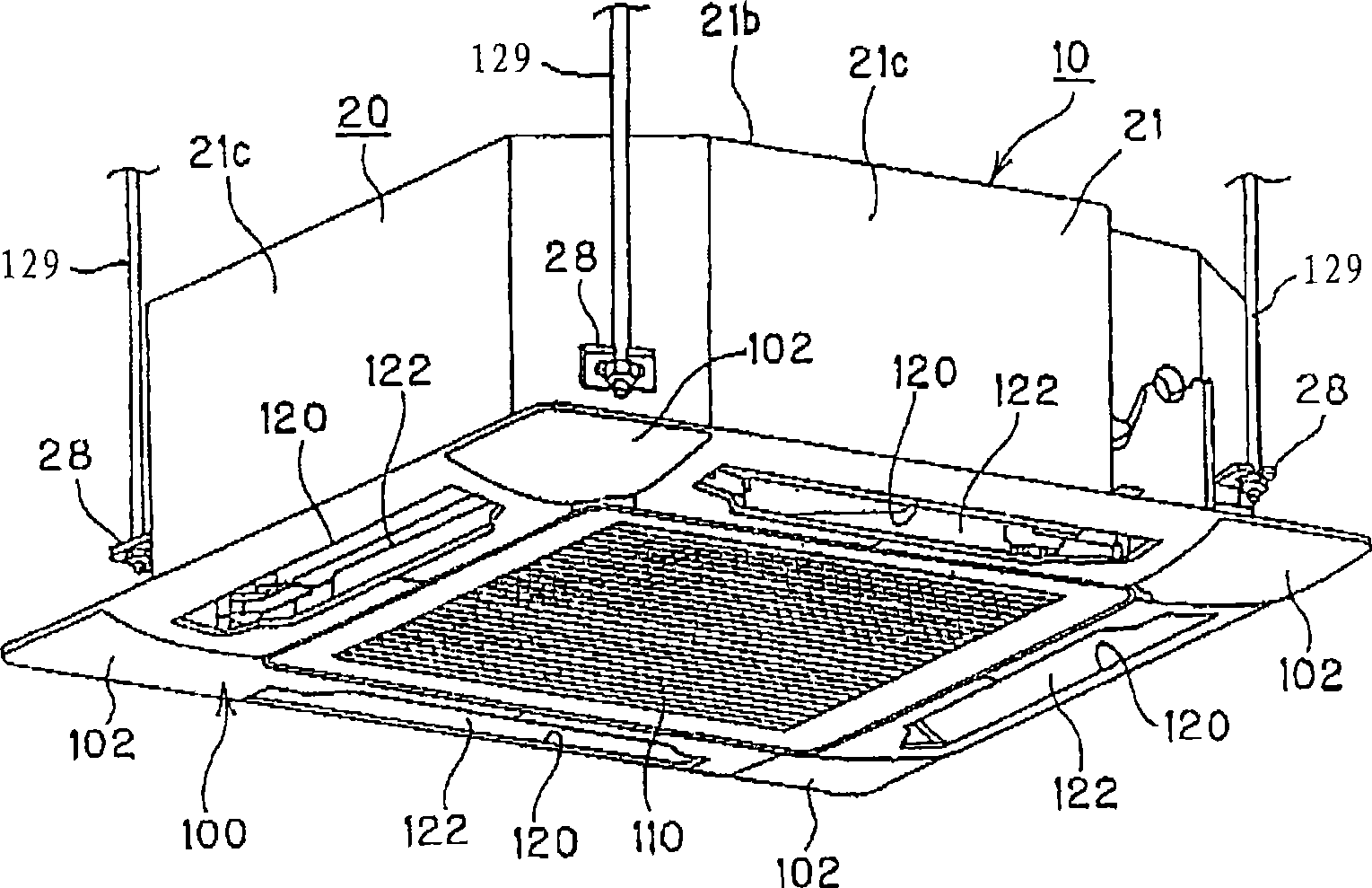 In-ceiling mount type air conditioner and indoor unit thereof