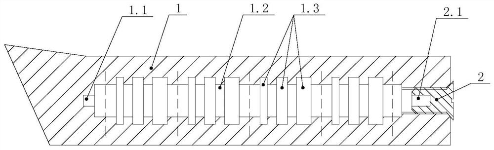 Vibration reduction cutter bar for long overhanging cutting machining and using method thereof