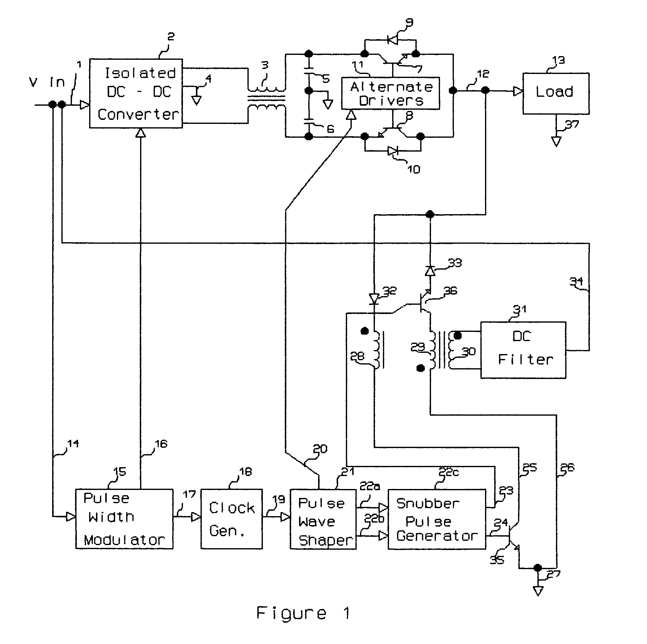 Bi-directionally driven forward converter for neutral point clamping in a modified sine wave inverter