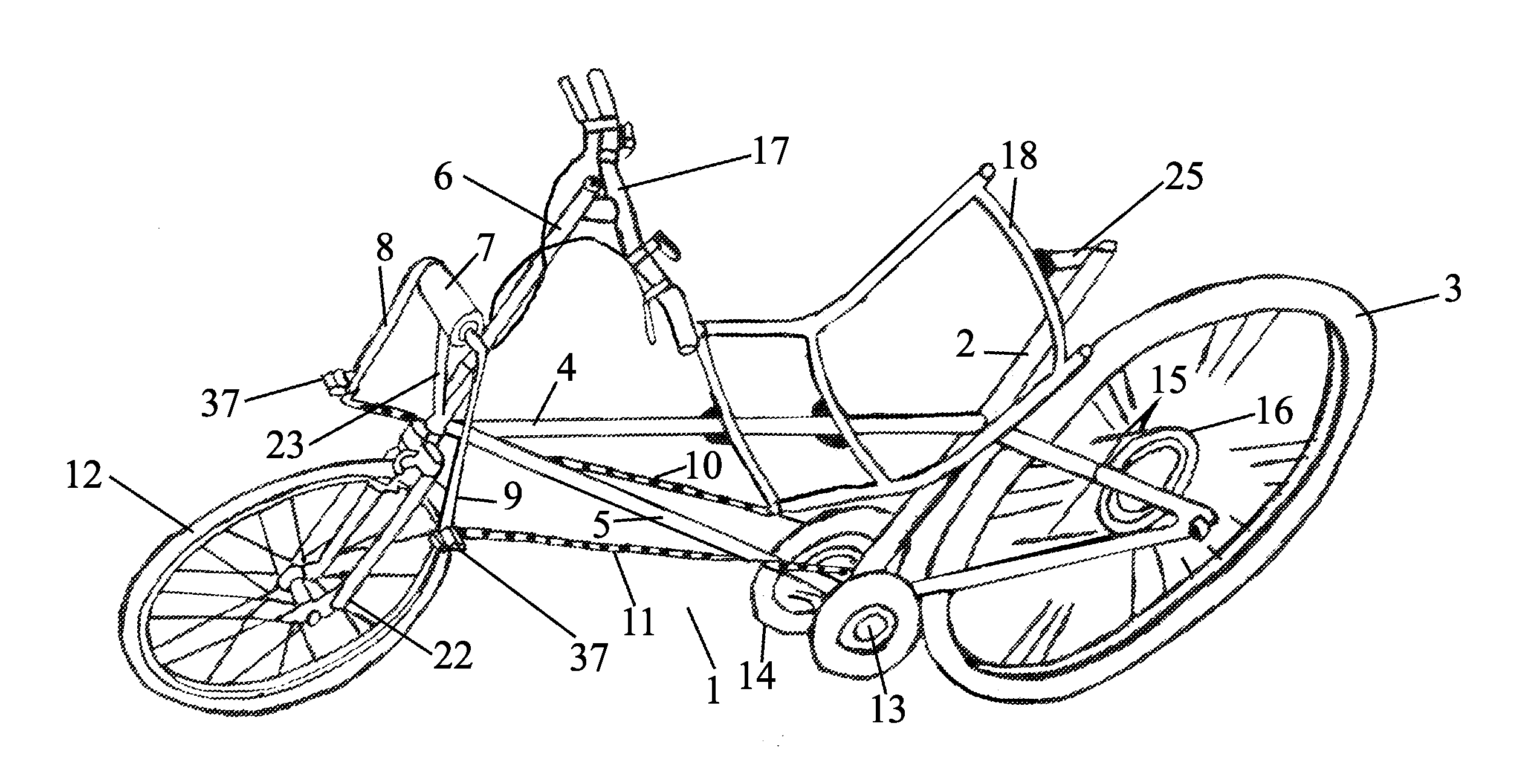 Recumbent human powered vehicle with a reciprocating linear drive