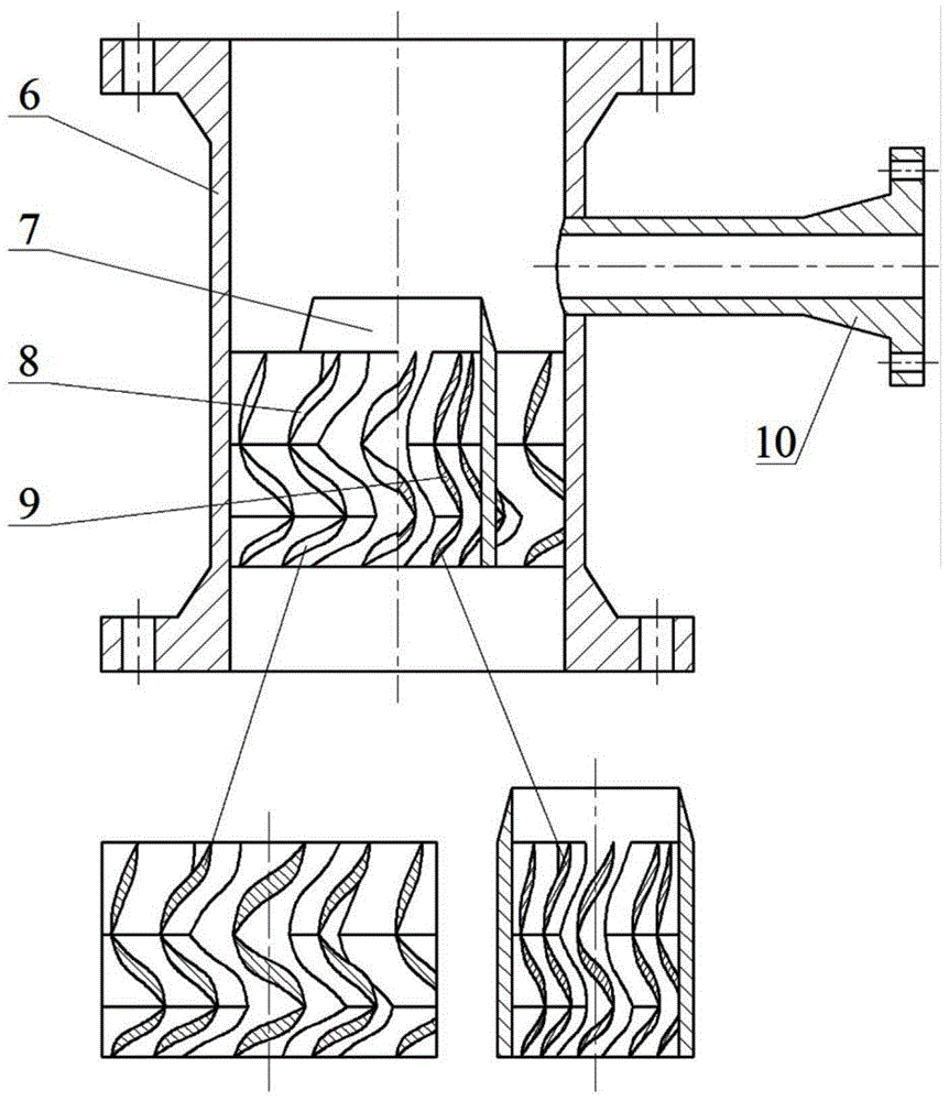 Two-stage axial flow underwater pipeline online gas-liquid separation device