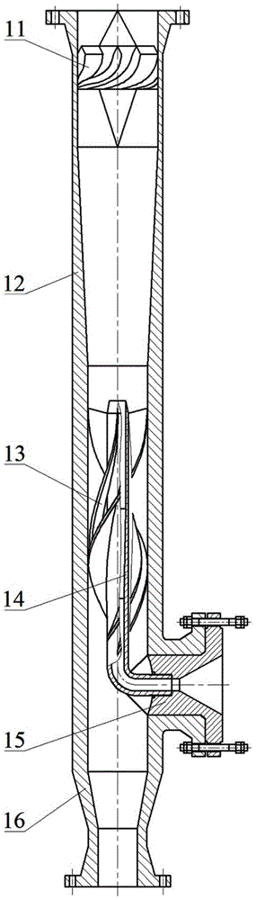 Two-stage axial flow underwater pipeline online gas-liquid separation device