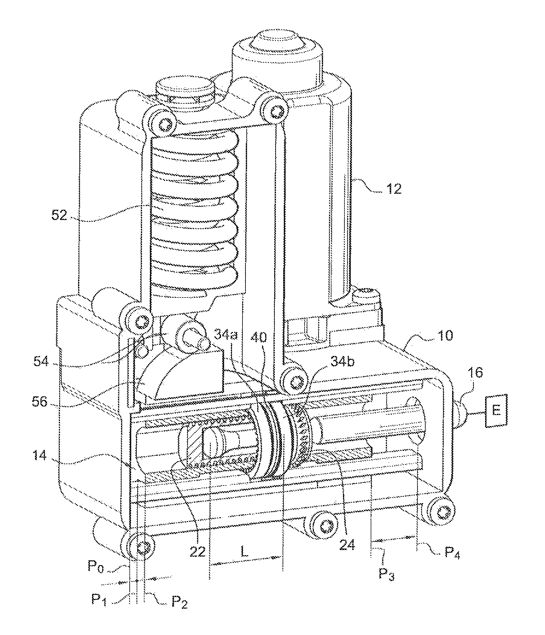 Under travel actuator, particularly for automobile clutch