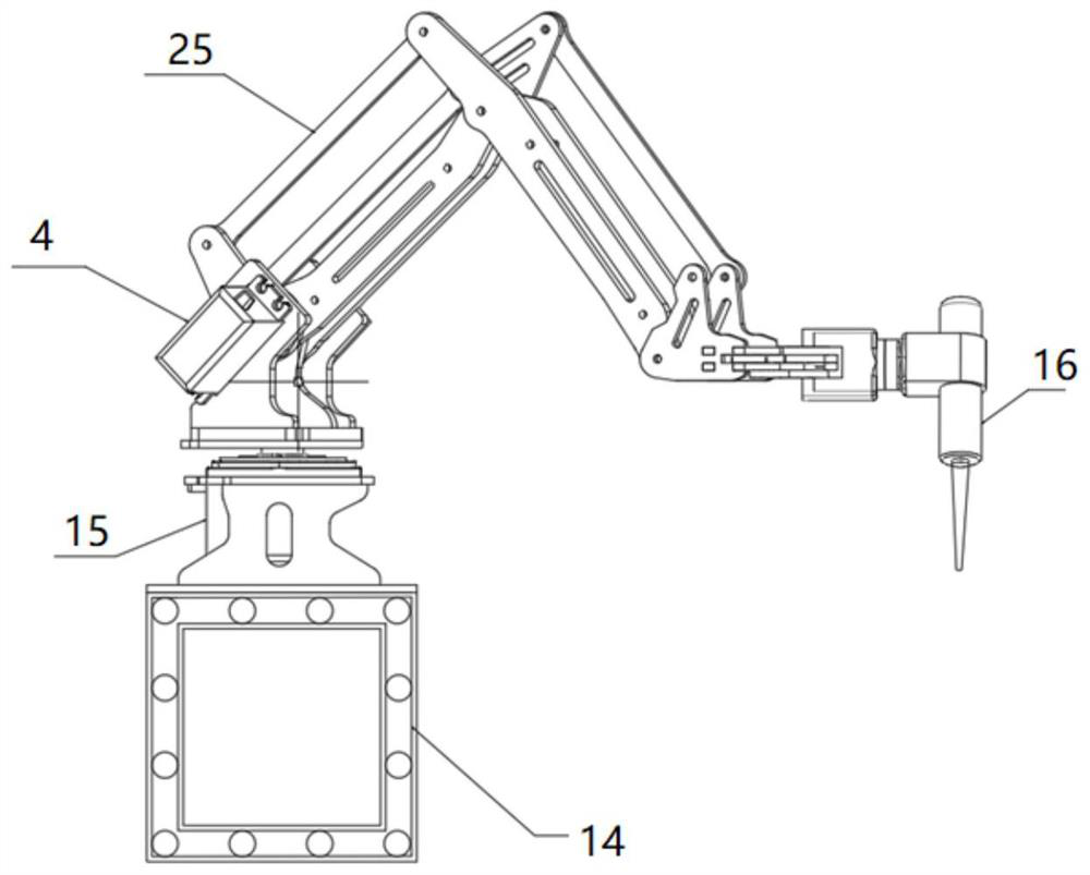 Telescopic movable wet spraying mechanical device