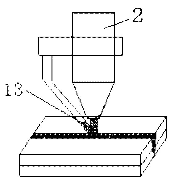 Method for diagnosing galvanized steel laser powder addition welding defects on line based on characteristic spectrum