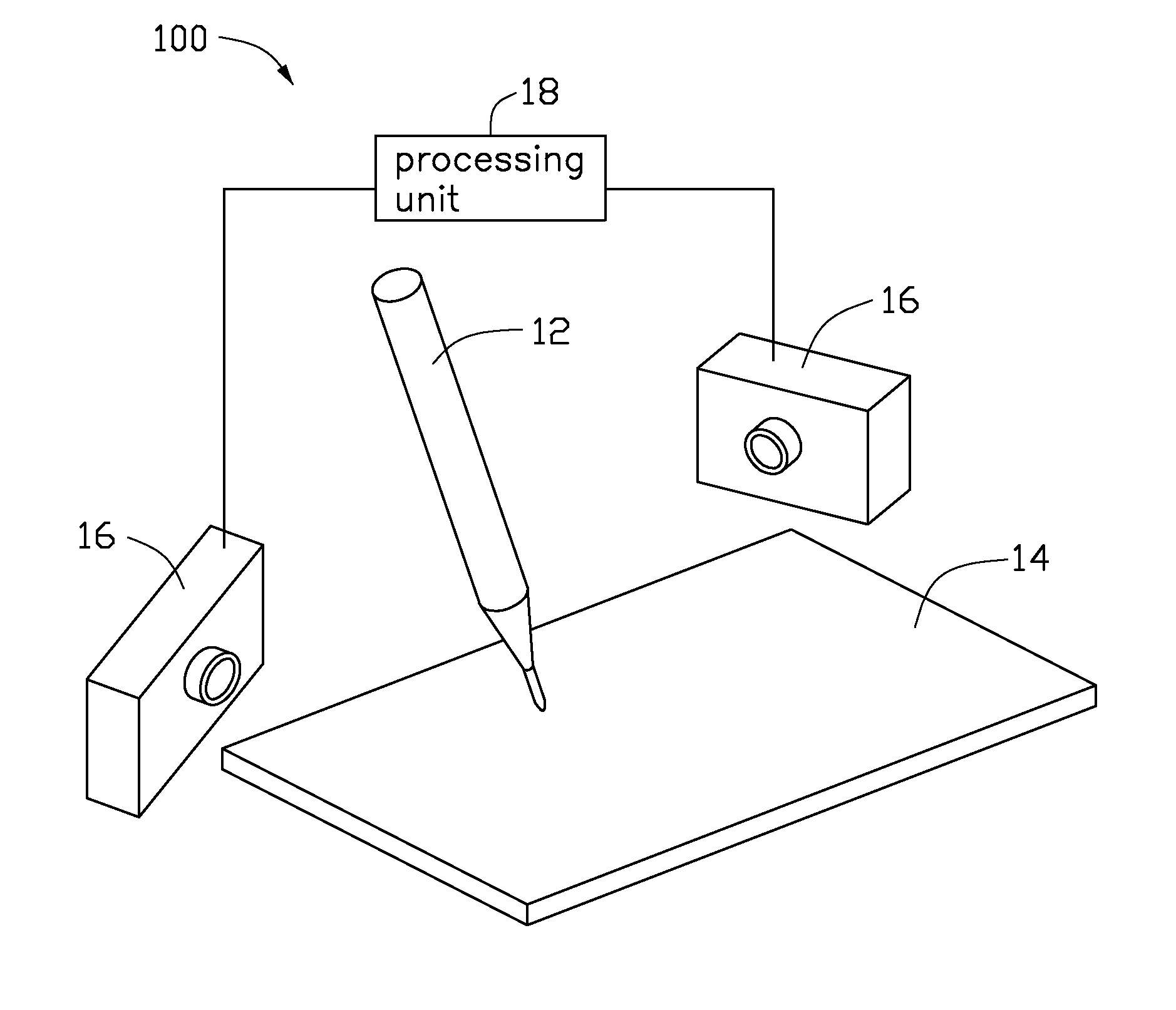 Hand-writing input device and hand-writing input system