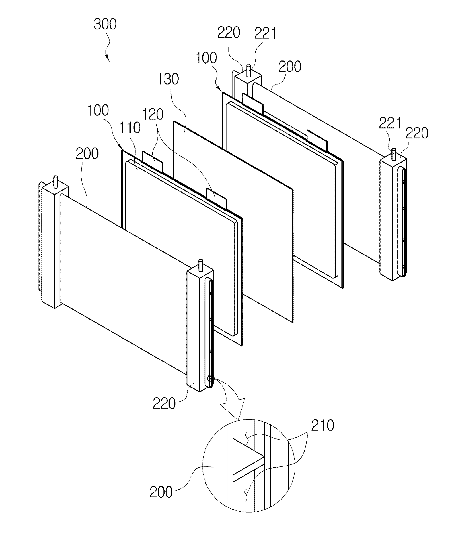 Secondary battery module having through type cool channel
