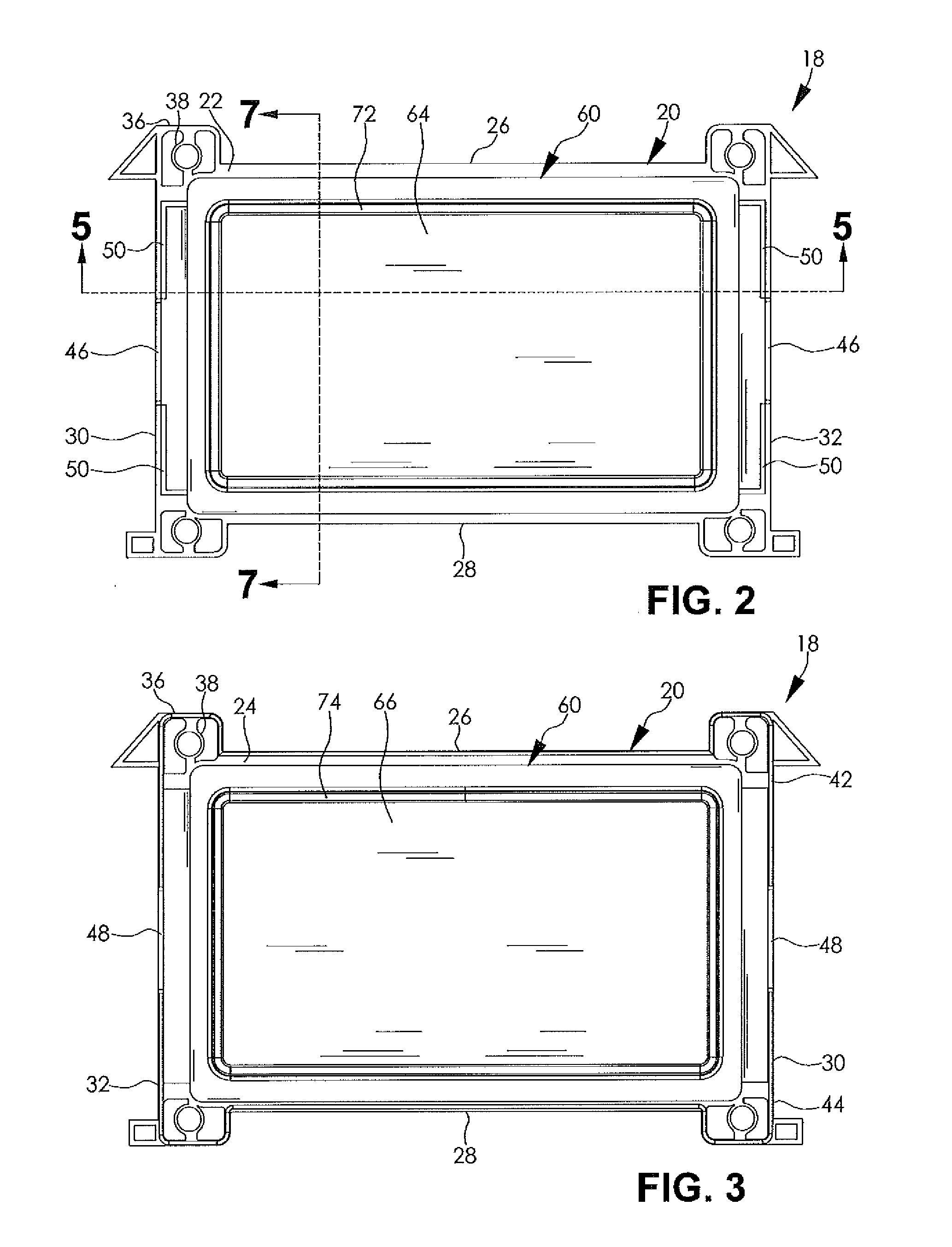 Corrugated fin and frame assembly for battery cooling