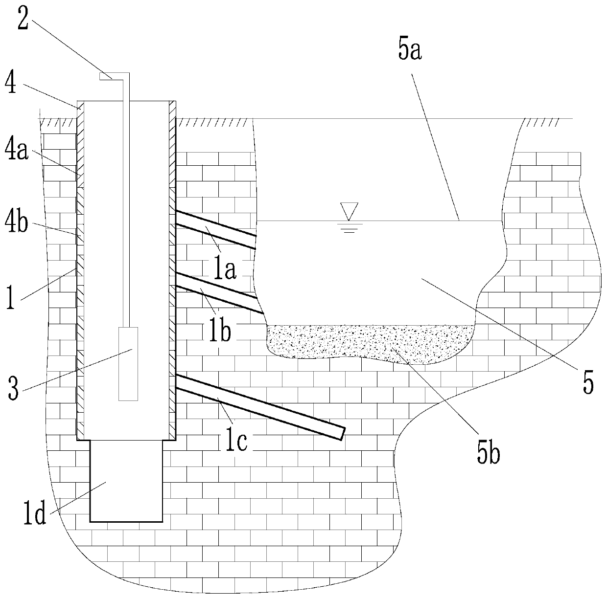 System and method for taking water from side wall of karst water level fluctuating cave