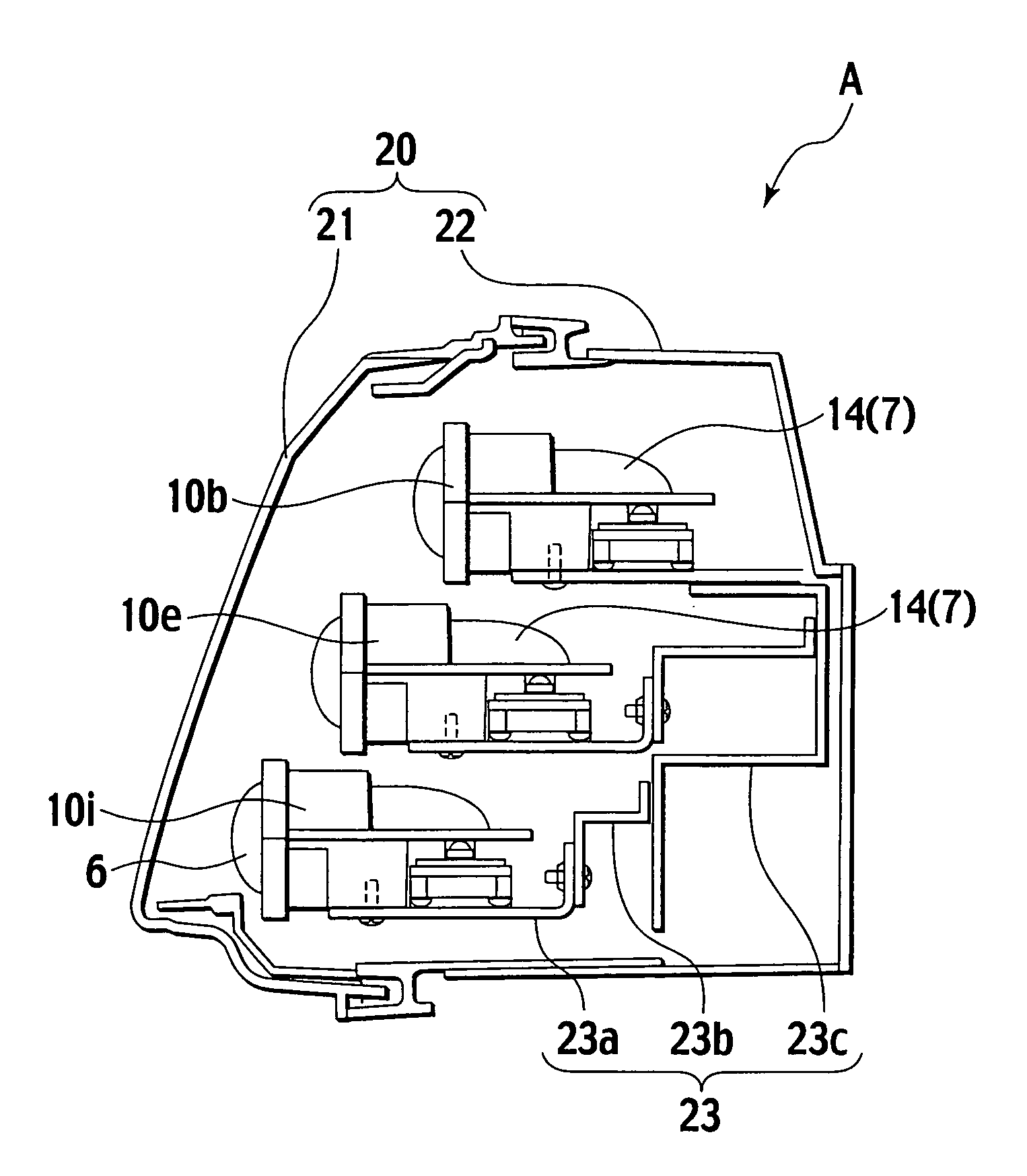 Projector type vehicular lamp device