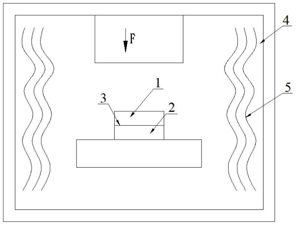 Diffusion welding method utilizing material linear expansion coefficient difference