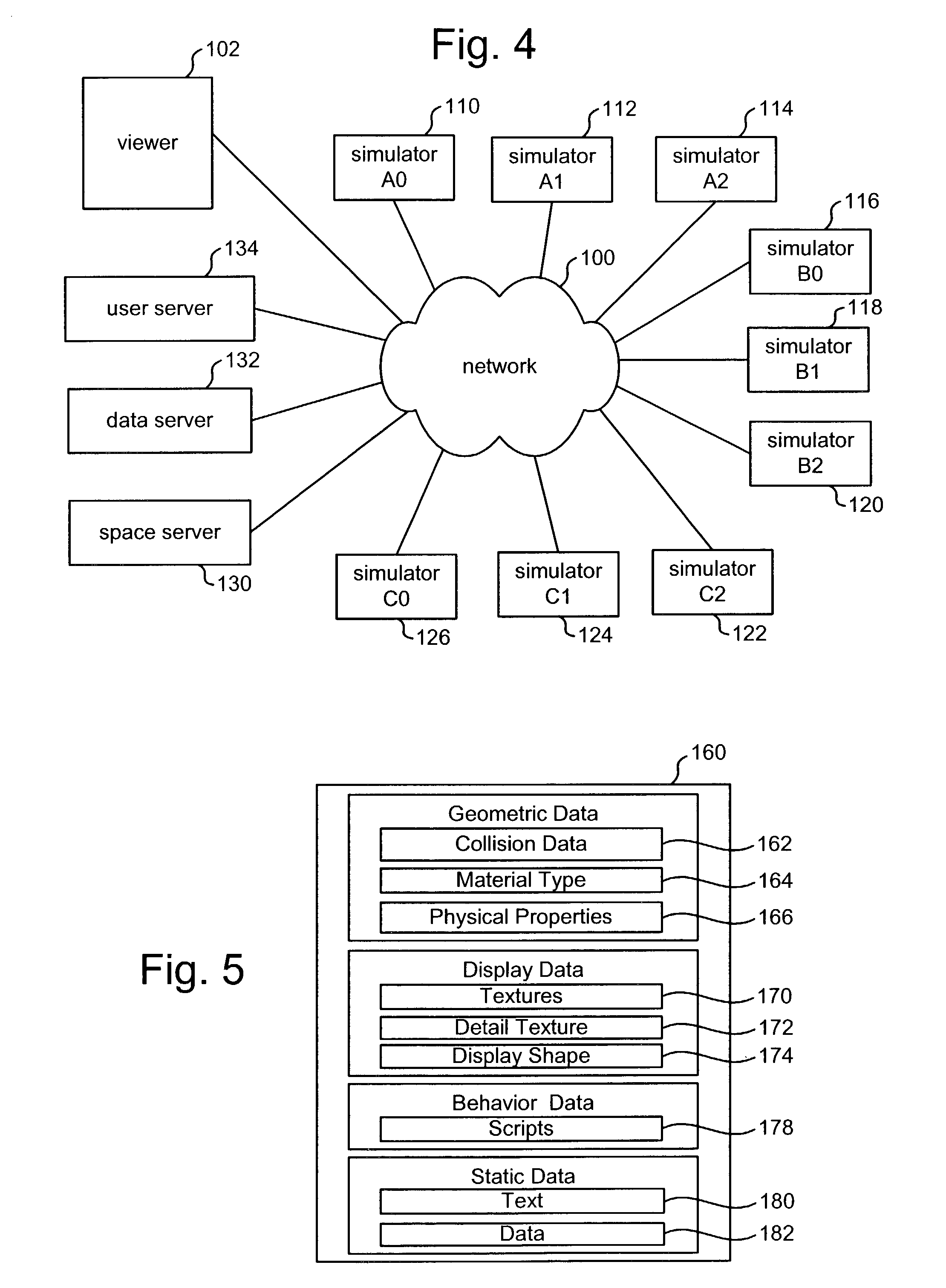 System and method for distributed simulation in which different simulation servers simulate different regions of a simulation space