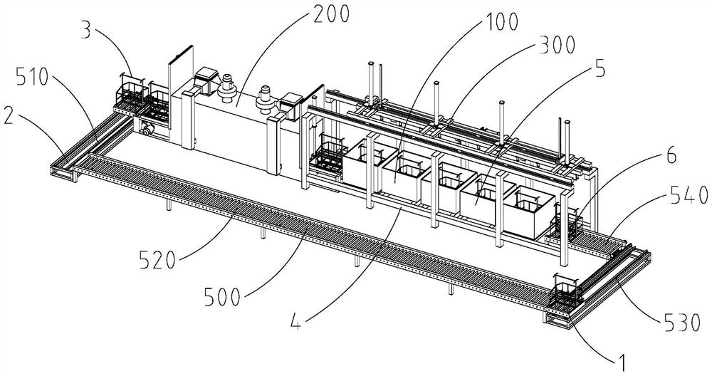 Circulating conveying device for power battery shell hanging rack