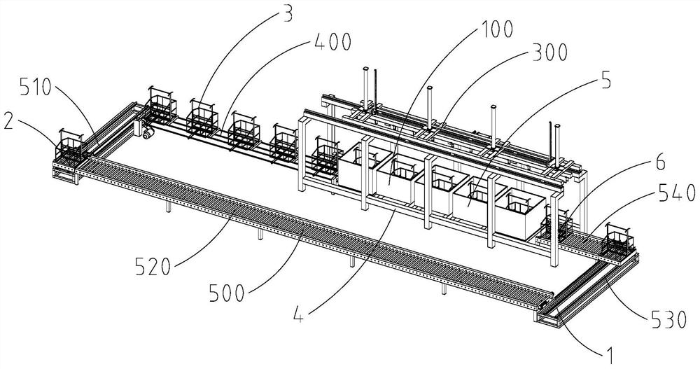 Circulating conveying device for power battery shell hanging rack