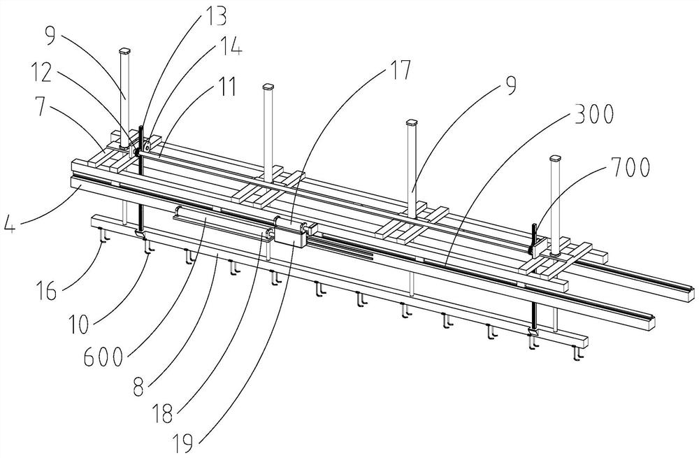 Circulating conveying device for power battery shell hanging rack