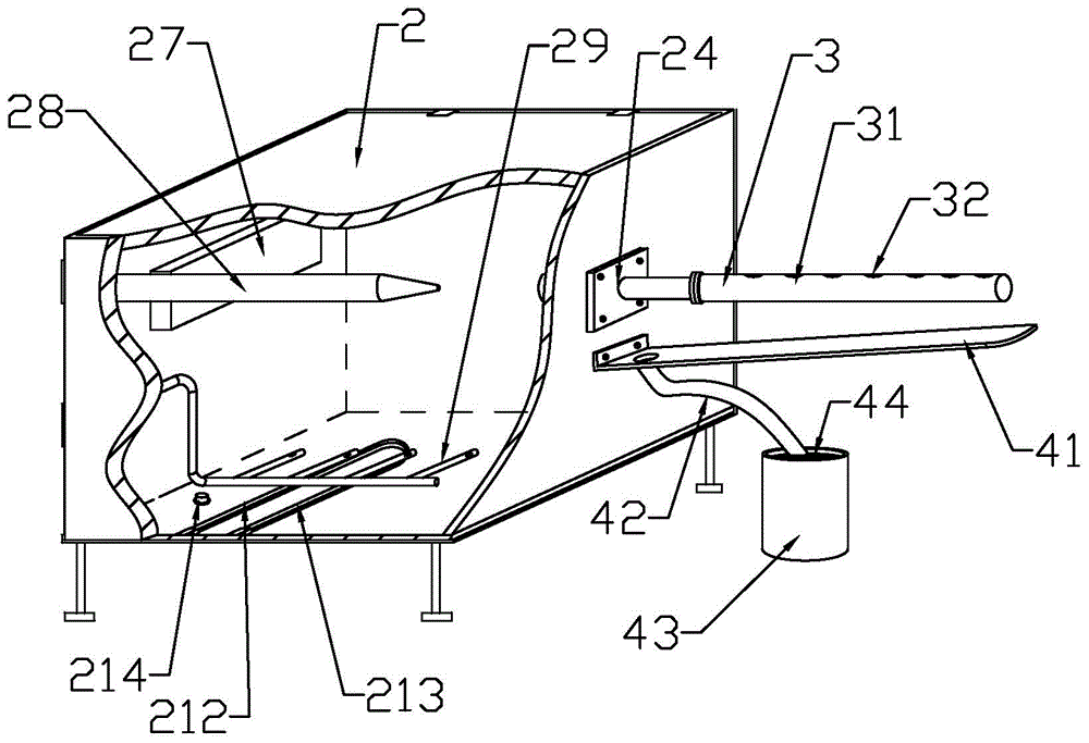 A bottom cold end spraying equipment