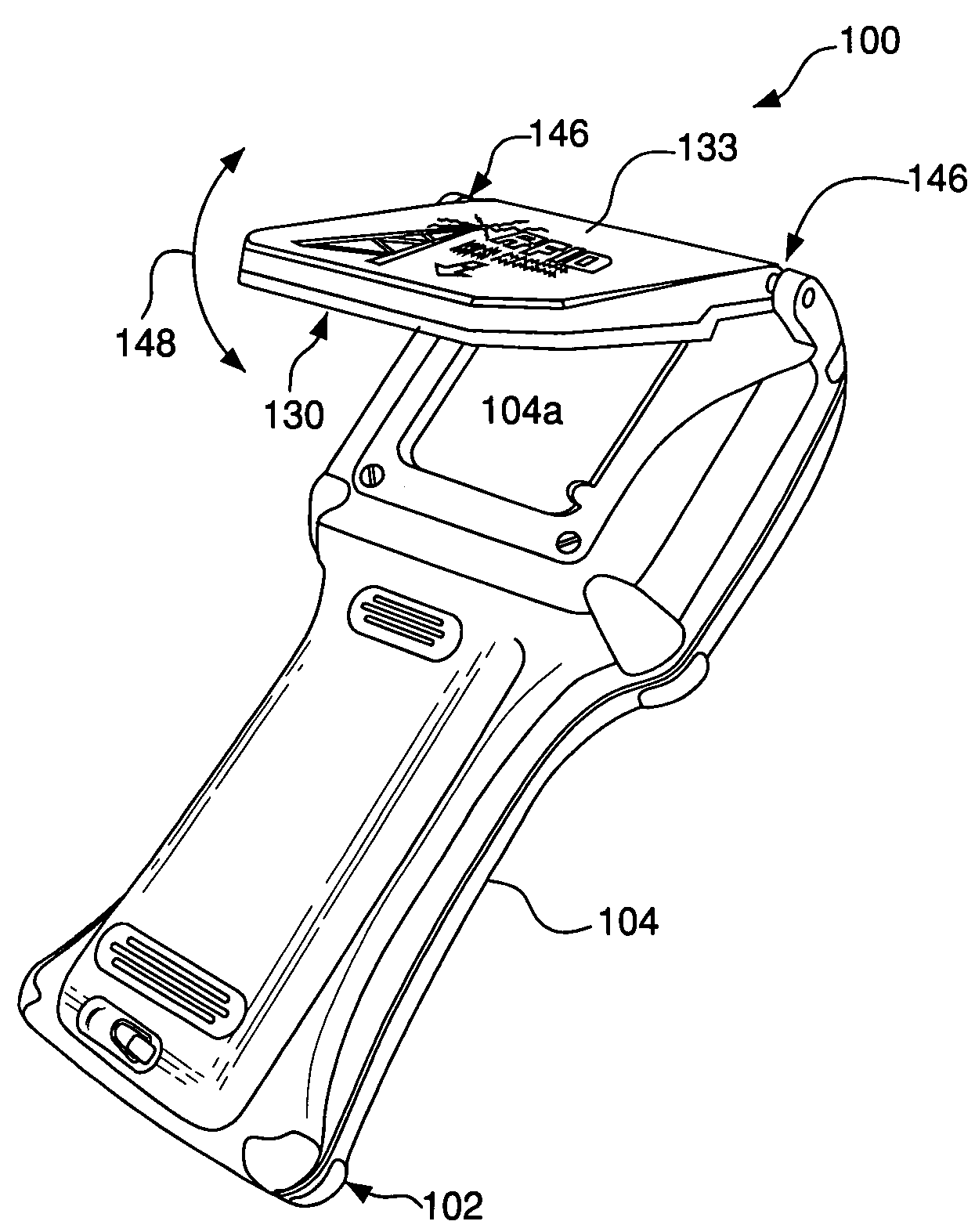 Radio frequency identification device with movable antenna
