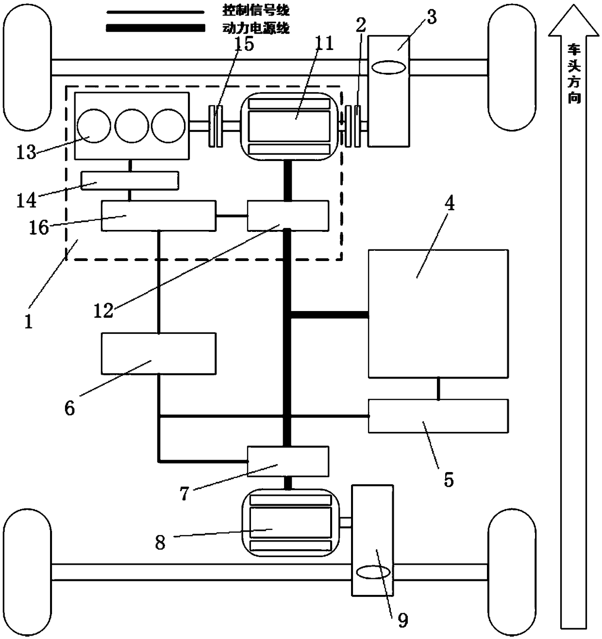 A four-wheel drive system of an incremental electric vehicle and a control method thereof