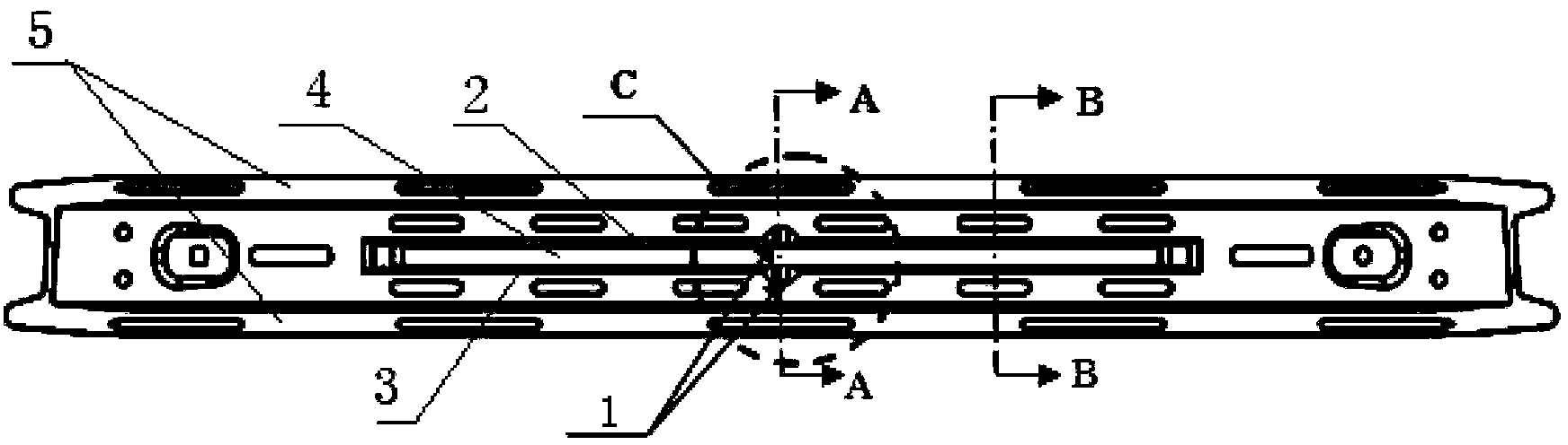 Top cover beam structure and ship type electrophoresis method