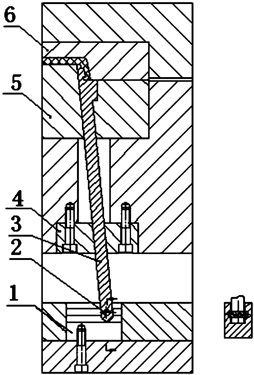 Lateral parting core-pulling device with oscillating hook for plastic molds