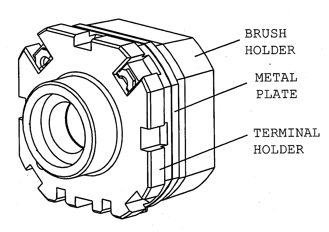 Case lid assembly of DC motor with brush