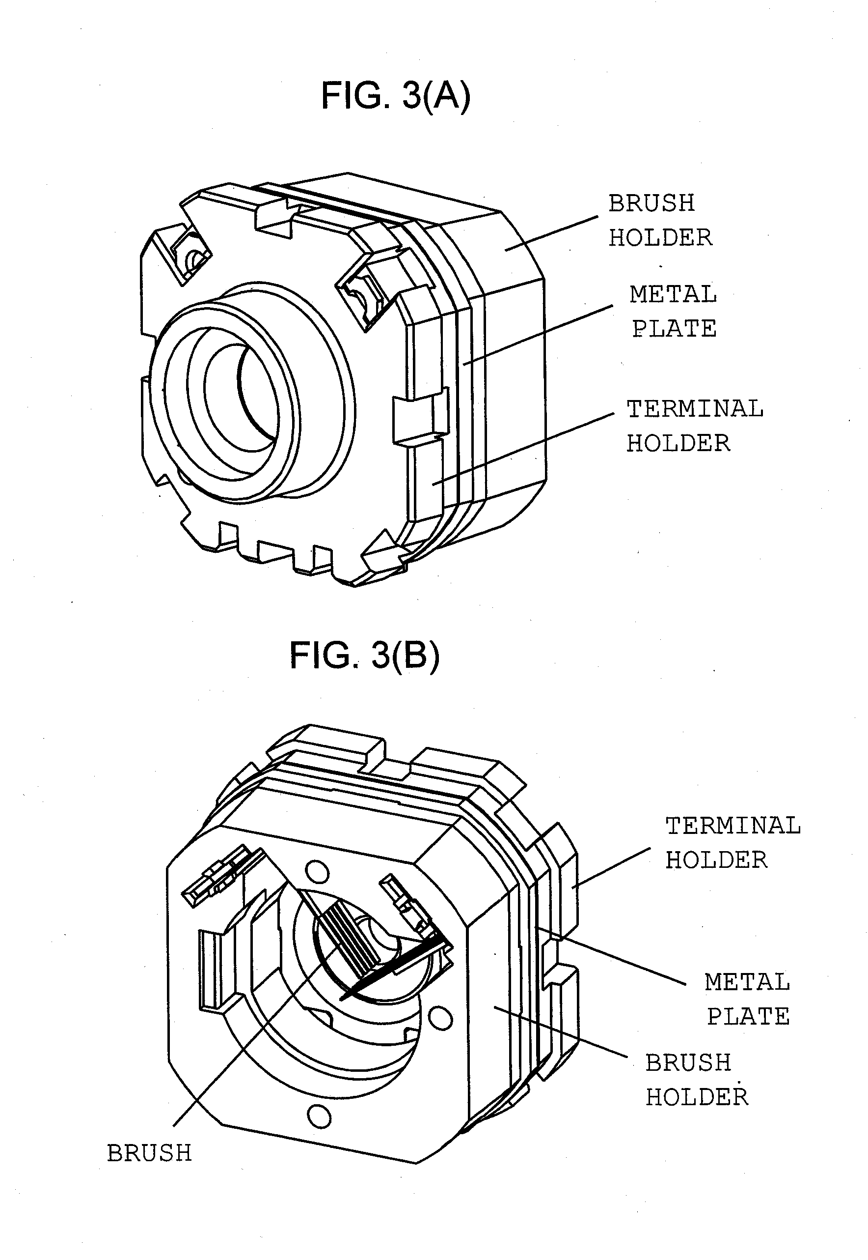 Case lid assembly of DC motor with brush