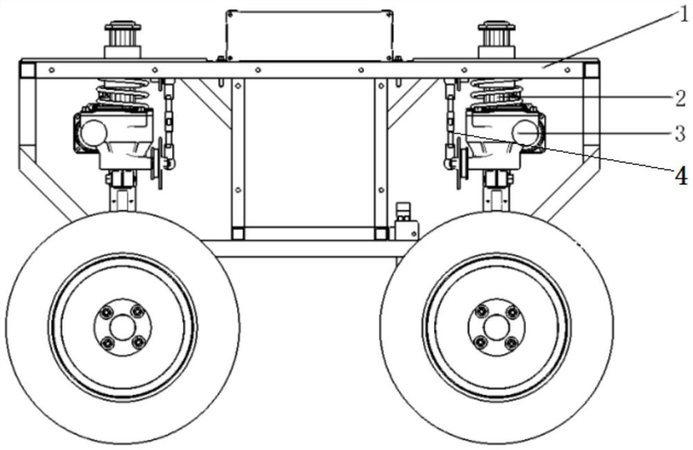 A control-by-wire chassis system for an unmanned vehicle with four-wheel independent steering