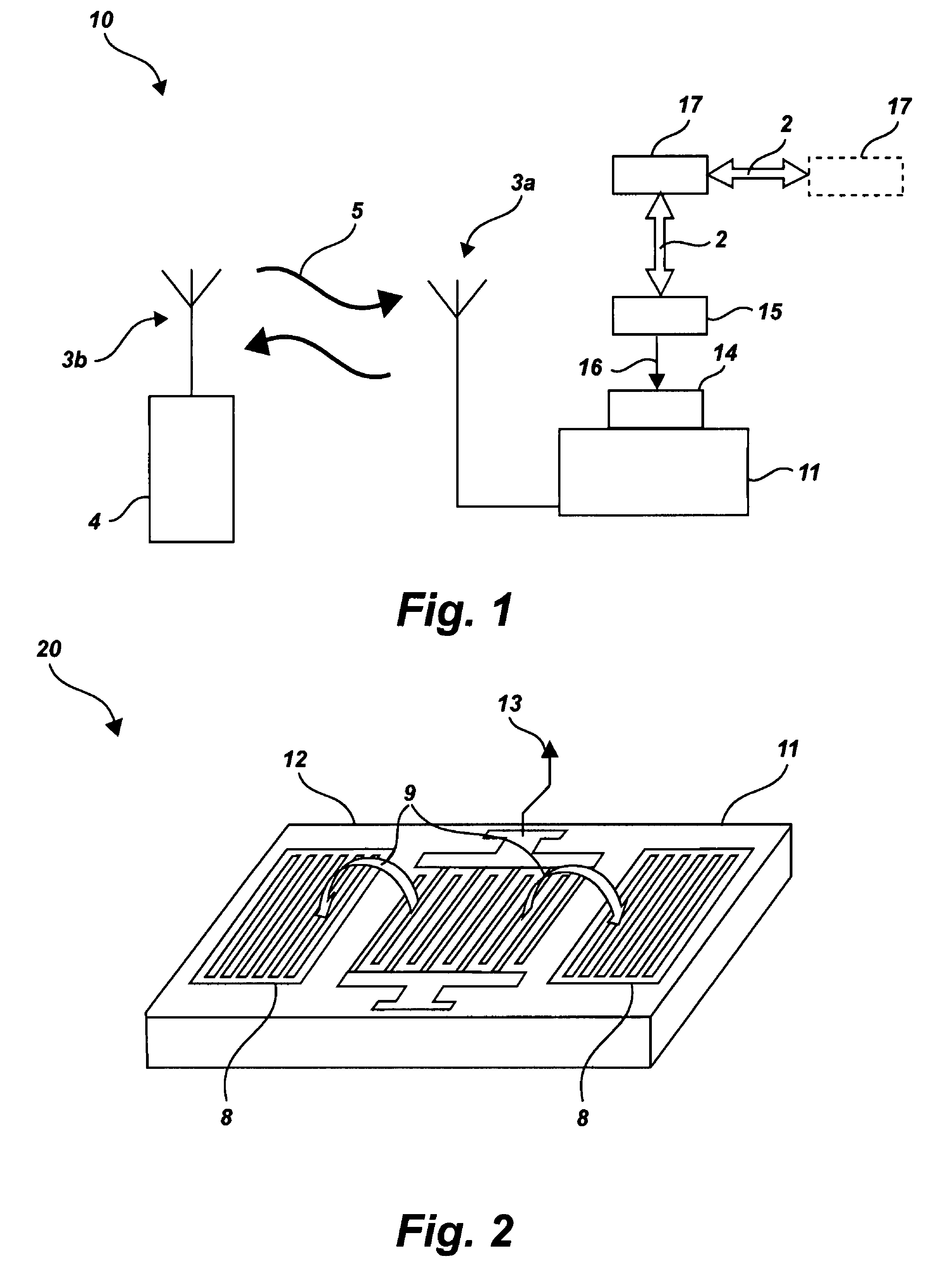 Wireless surface acoustic wave-based proximity sensor, sensing system and method