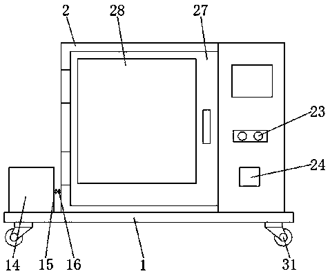 A drying device for food processing