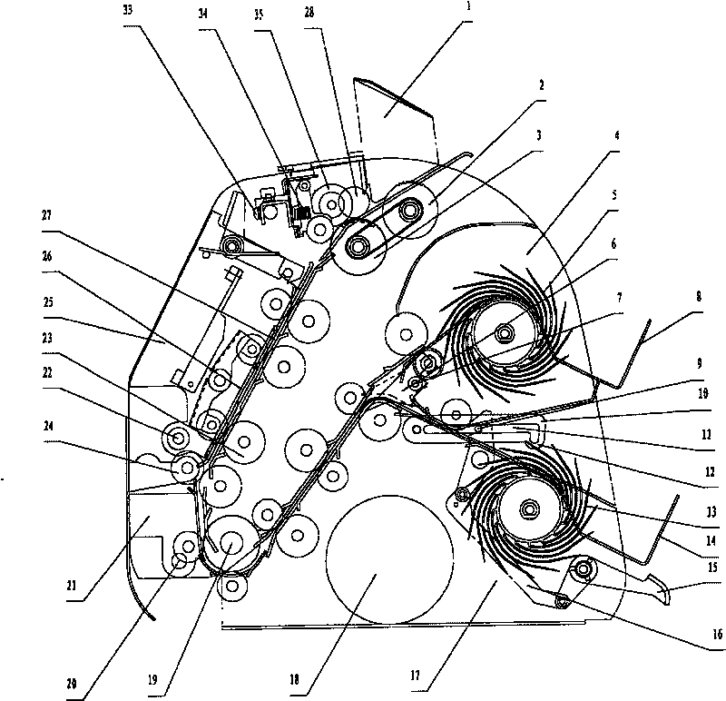 Two-channel automatic paper money-checking and separating machine