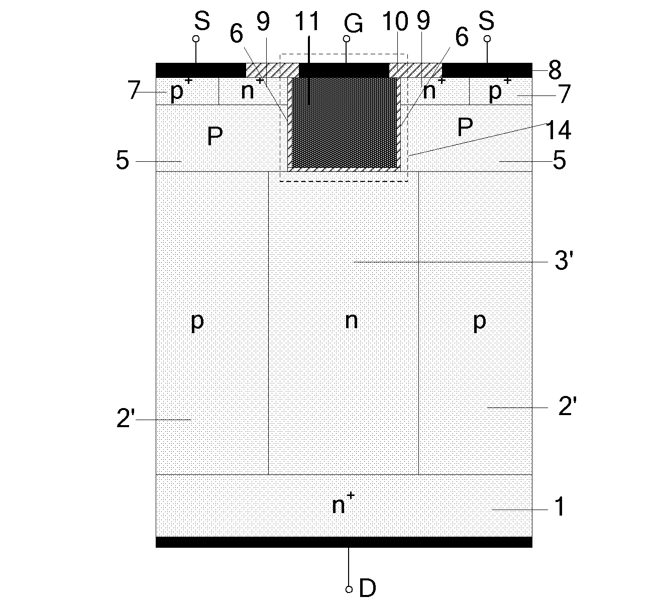 Semiconductor power device with high-K medium tank