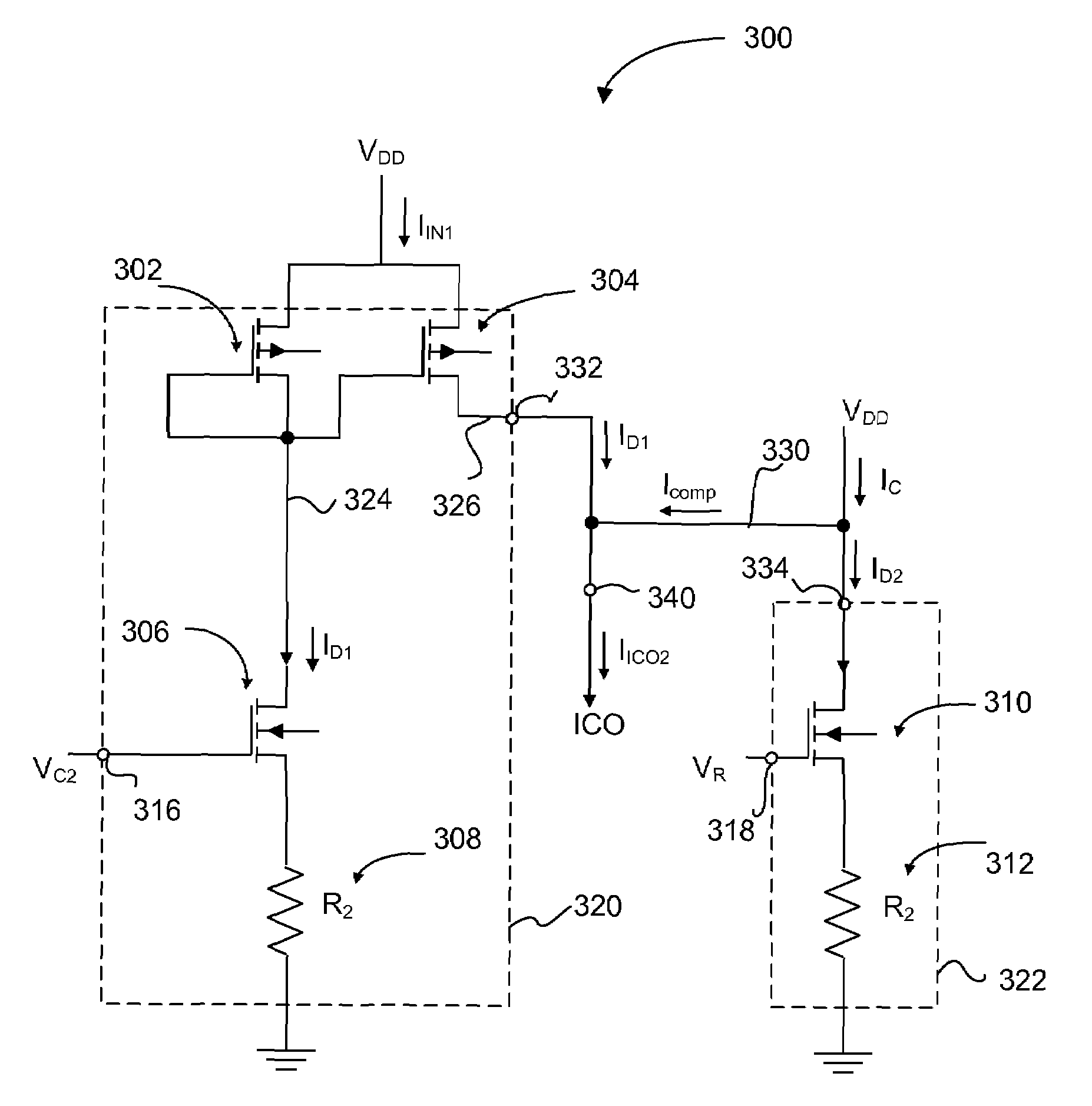 Compensation of voltage-to-current converter