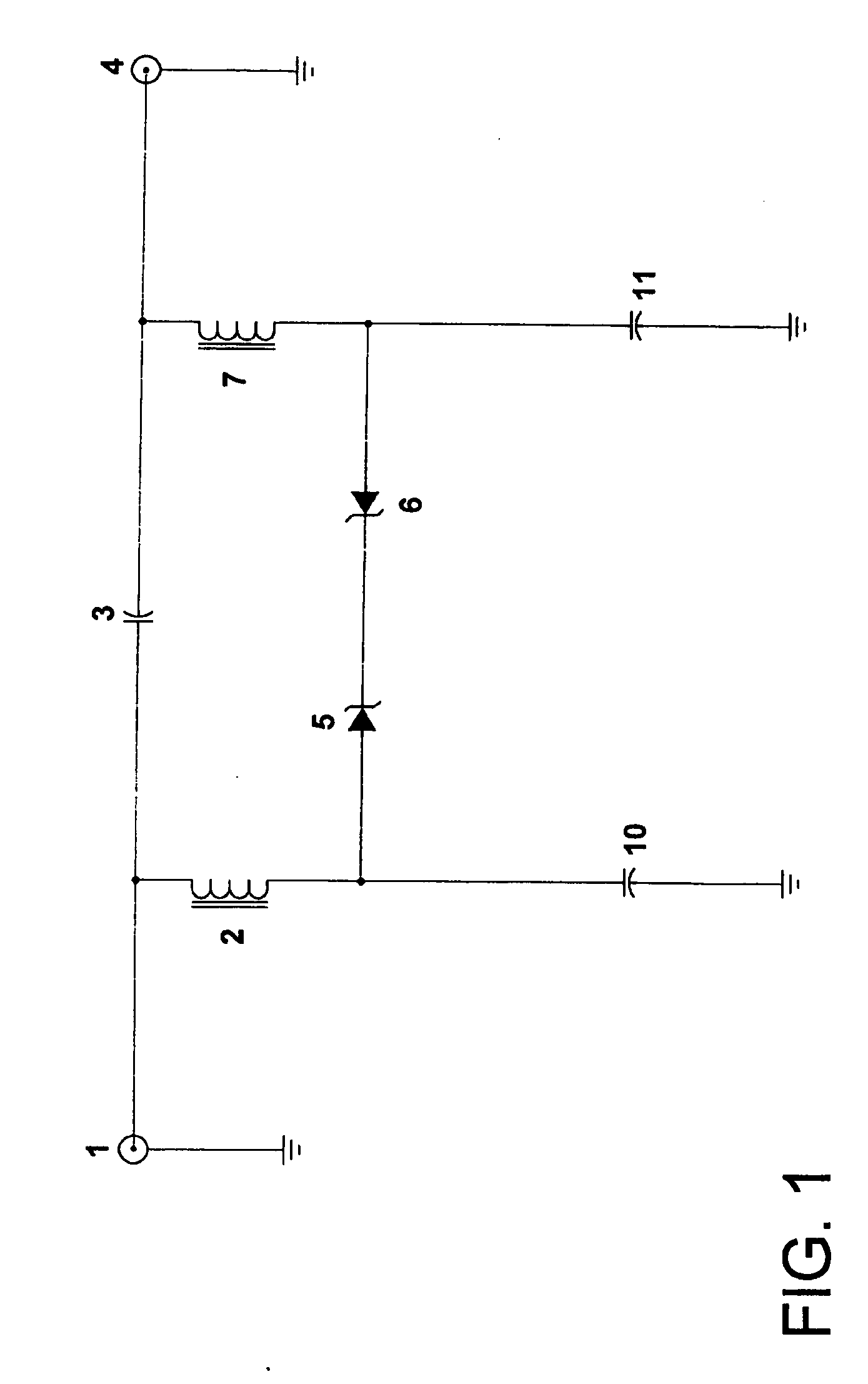 Voltage limiter for coaxial cable carrying RF signals and voltage