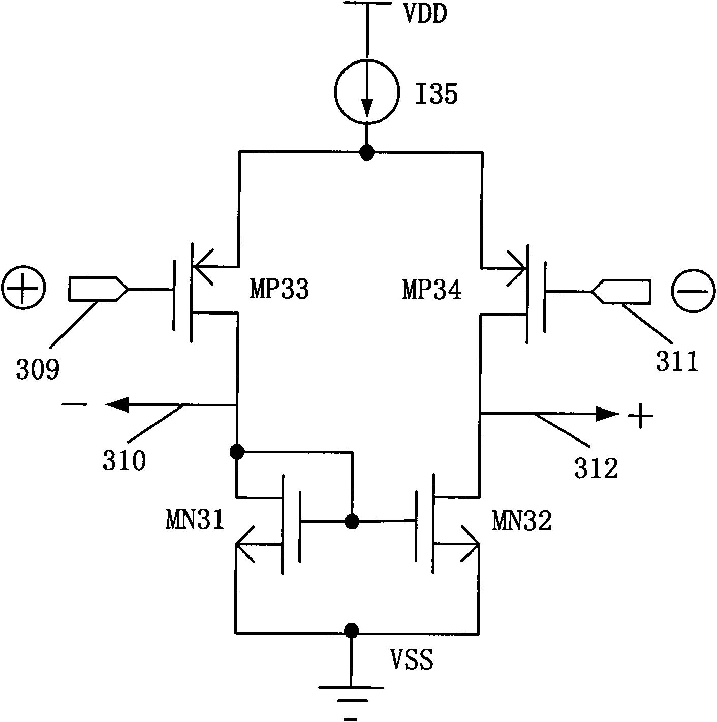 Comparator and D-class audio power amplifier comprising comparator