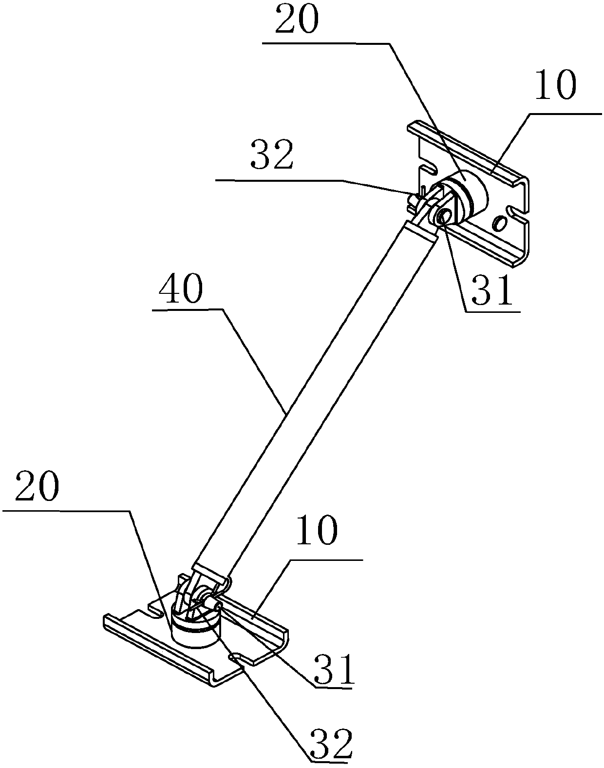 A rotary joint connection device for prefabricated component braces and its use method