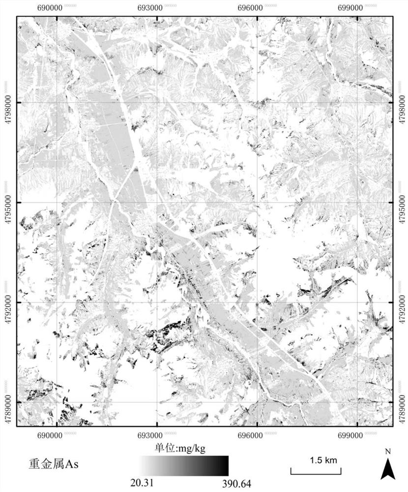 A method for evaluating soil heavy metal concentration in hyperspectral imagery based on spatial weight constraints and variational self-encoding feature extraction