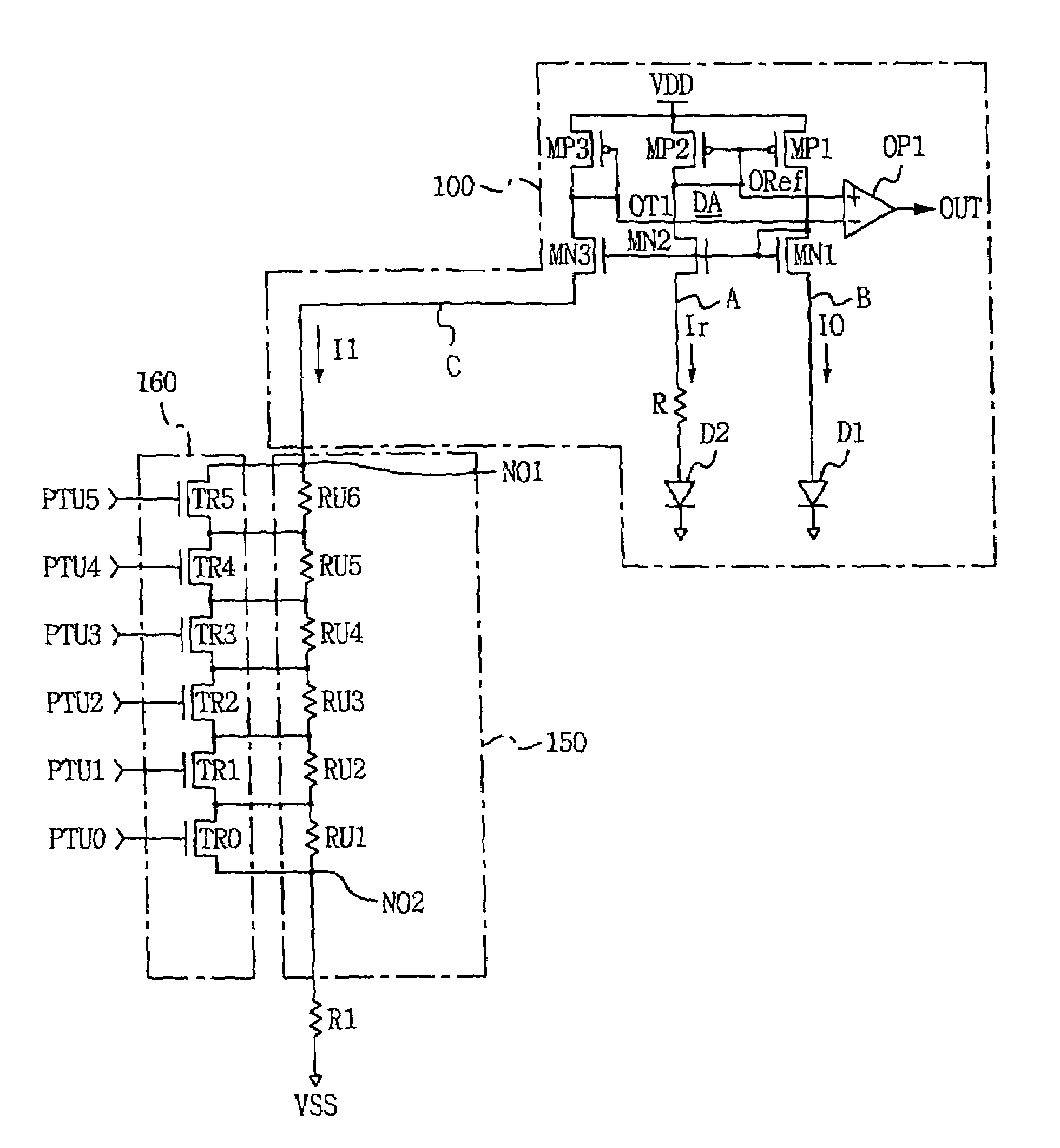 Temperature sensing circuit for use in semiconductor integrated circuit