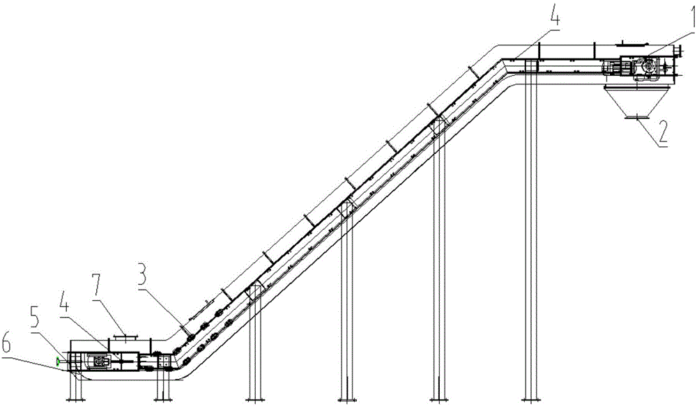 Large-dip-angle board slot conveyer for conveying high-viscosity and high-humidity materials