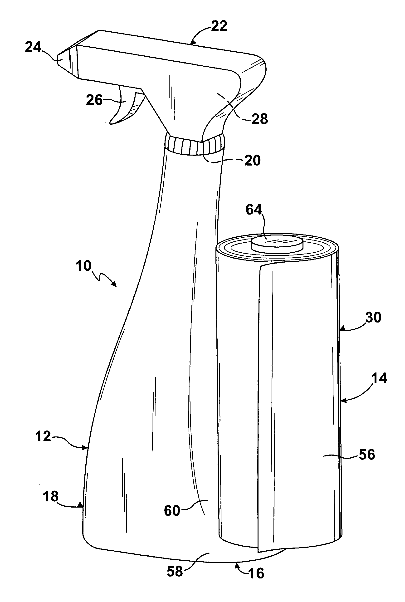 Combined spray container and wipe dispensing device