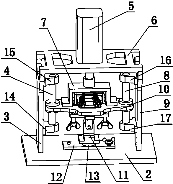 Radial shearing limit experiment device for axis parts
