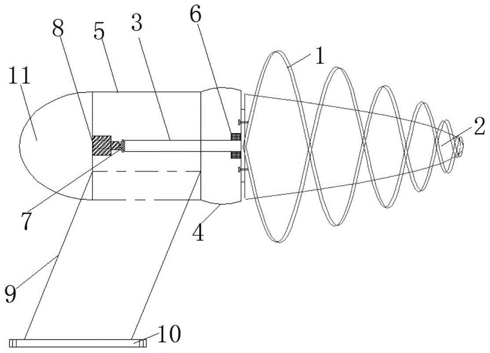 Horizontal-shaft tidal turbine with logarithmic spiral vanes