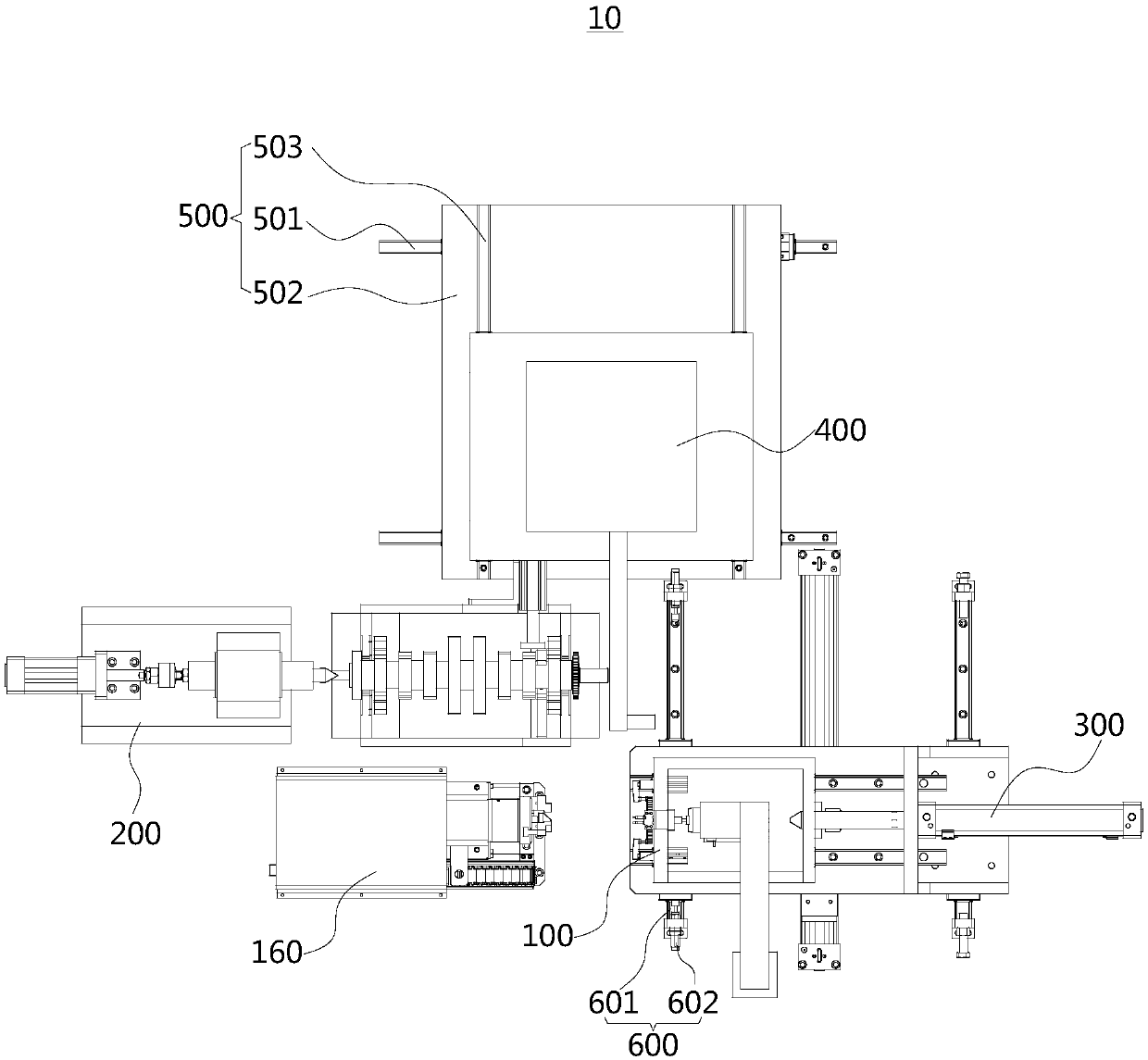 Timing gear locating device and timing gear assembling equipment comprising same