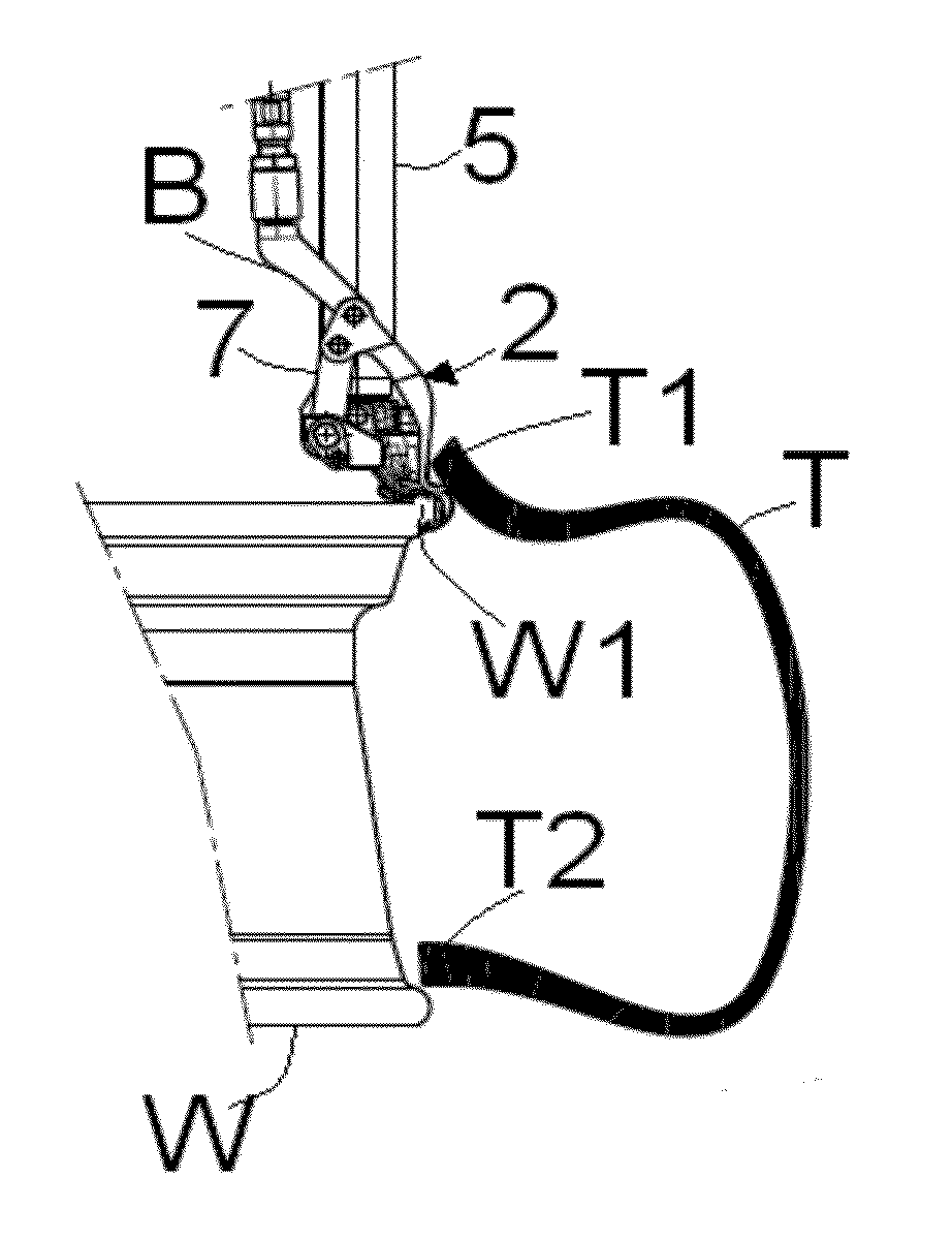 Device for demounting a tire from a rim as well as a tire demounting machine equipped with such device