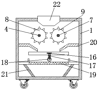 Raw material grinding device for biomedicines